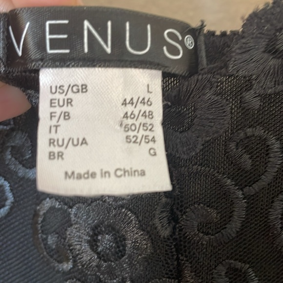 Venus Black Maxi Sheer Lace Mesh Slip Dress Size Large - Picture 5 of 7